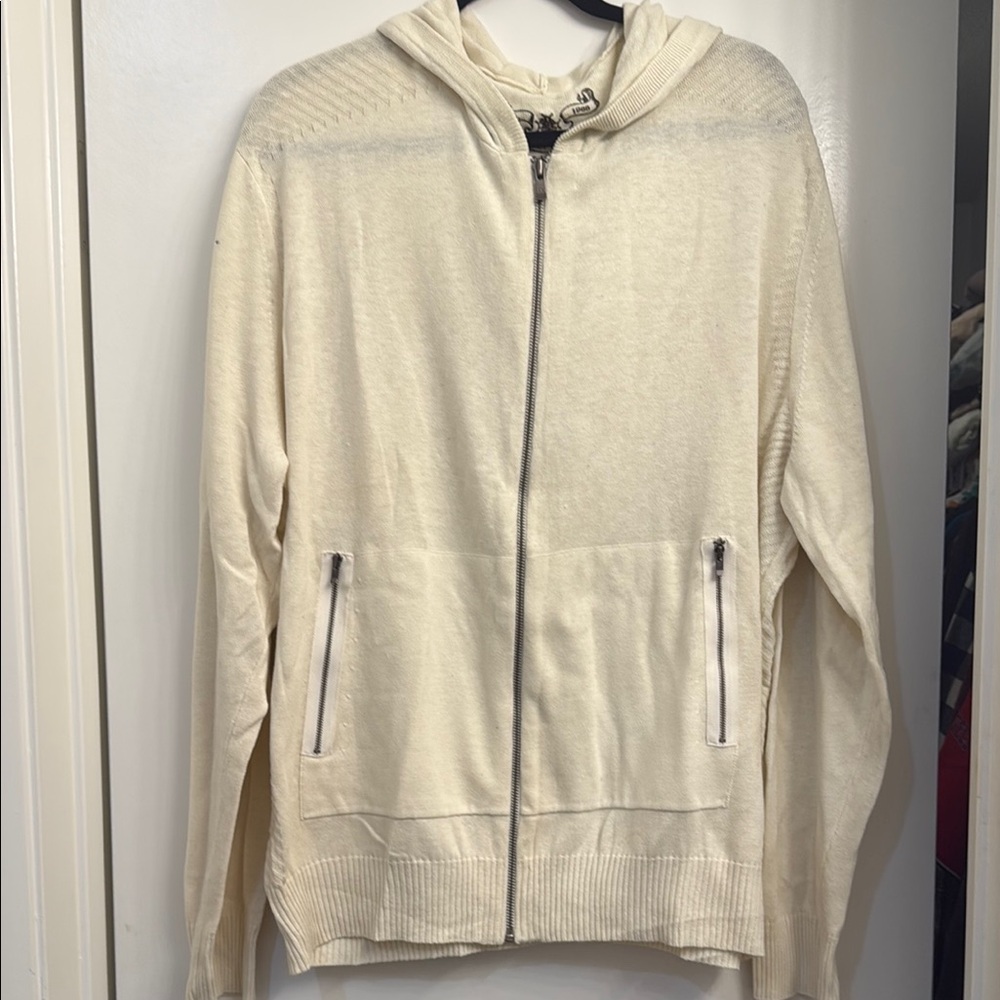 Cream Zip-Up Hoodie